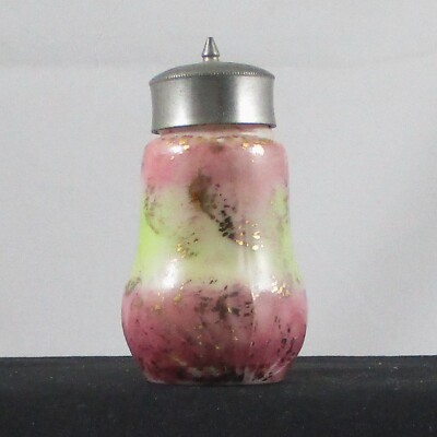 EAPG BUCKEYE #541 WINDEMERE'S FAN ROSE BLUSH W/GOLD GLASS SHAKER