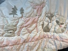 Woodland Animals Baby Blanket Comforter Girl Sleepy Fox Raccoon Bunny Deer