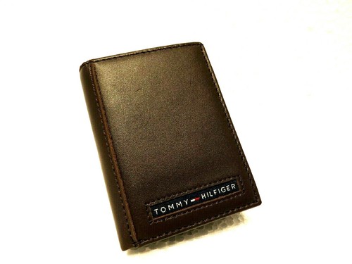 tommy hilfiger men's leather trifold wallet