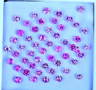 52 Pcs Natural Pink Ruby 15.85 CT Round 4 mm Certified FLAWLESS Loose Gemstone