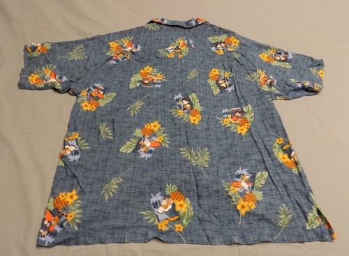 Disney Hawaiihemd Large Rayon Mickey Mouse Donald Duck Aloha Goofy Camp - Bild 4 von 8