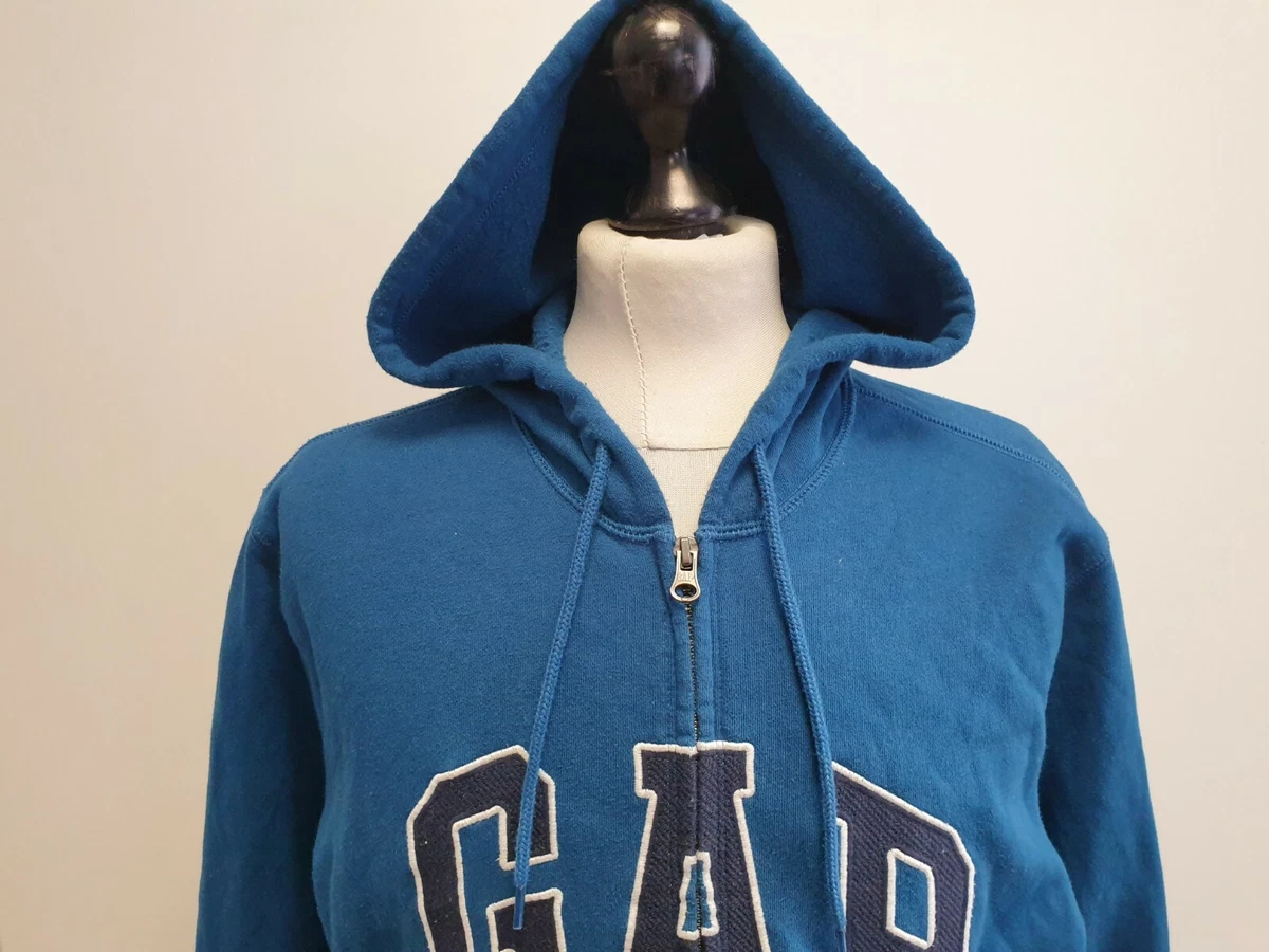 X551 MENS GAP TURQUOISE LONG SLEEVE ZIPPED SPORTS HOODIE UK M EU