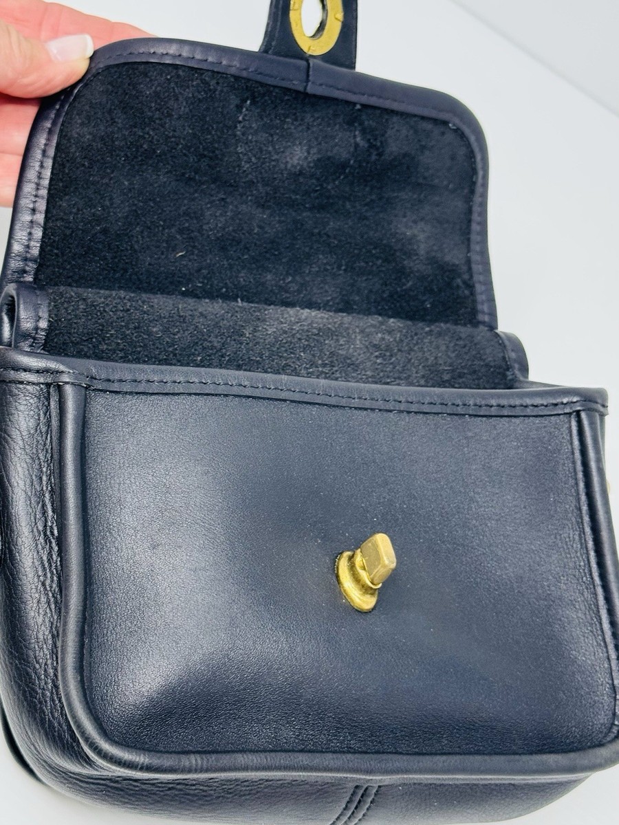 Vtg Coach Black Winnie 9023 Bag Crossbody Top Handle W/Original