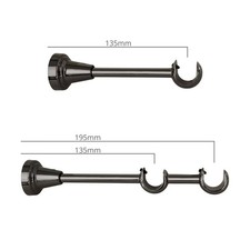 Terminali A Conchiglia Per Asta Tenda - 2 Pezzi In Lega Di Zinco Nichel Satinato