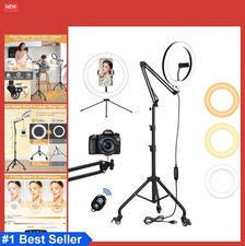 Ring Light 12 Inch with Stand Tripod Overhead Arm Phone Mount LED Selfie Live