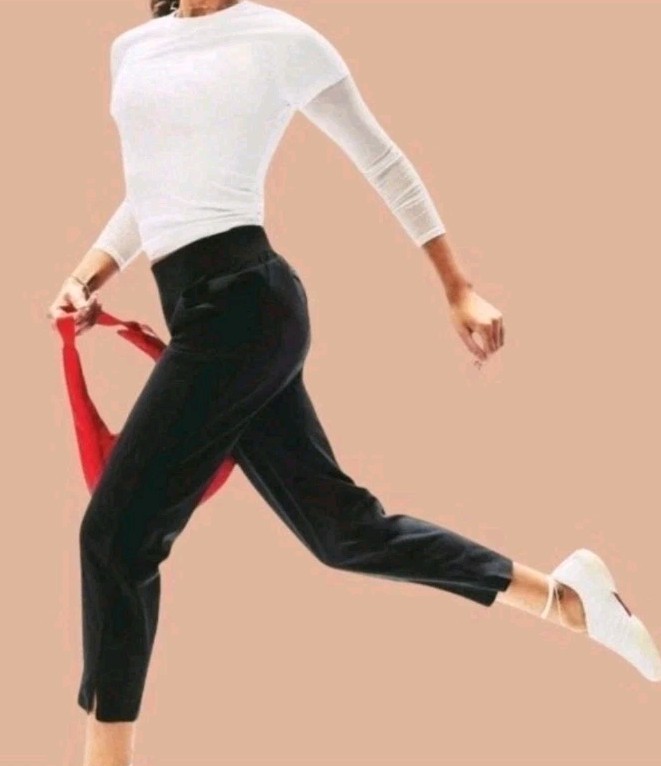 Athleta Women's Brooklyn Ankle Pants Zip Pockets In Black! Size 10 Excellent