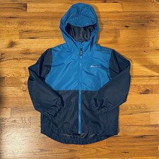 Eddie Bauer Kids Two-tone Blue Hooded Windbreaker Jacket Sz 7/8