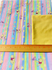 Winnie- the Pooh cotton remnant 2 yds x 14" solid yellow 19" x 35"