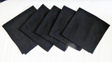 Set of 5 Black Cotton Linen Cloth Dinner Napkins 20"