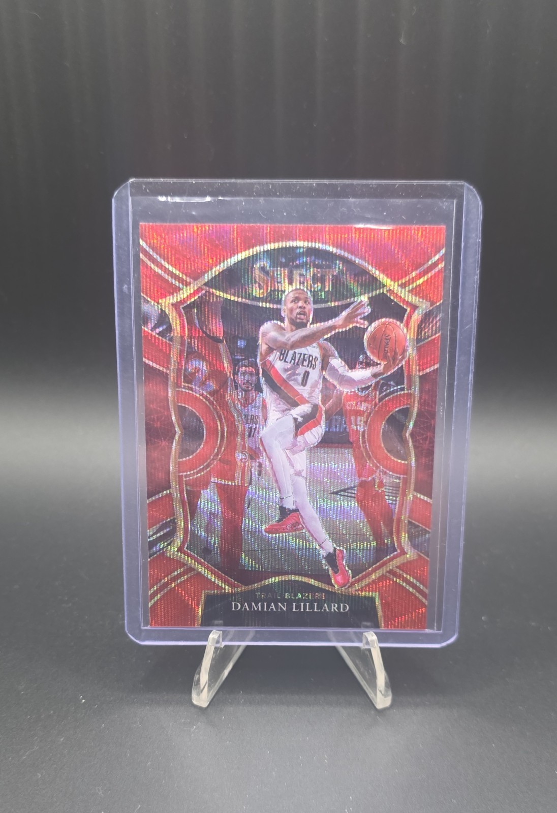 2020-21 Panini Select - Concourse Damian Lillard #24 Red Wave Prizm