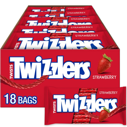 Twists Strawberry Flavored Licorice Style, Chewy Candy Packs, 2.5 Oz (18 Count) - Picture 12 of 12