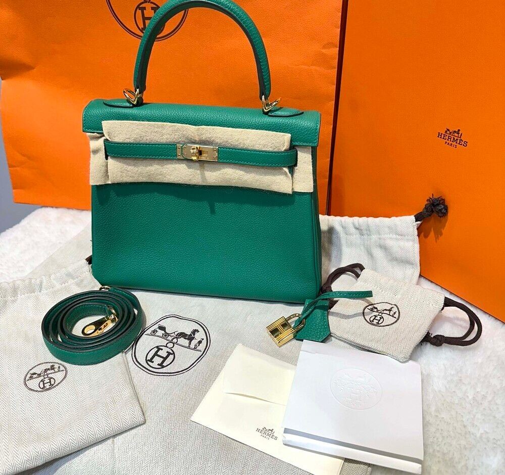 Hermes Kelly 25 Togo Vert Jade with Gold Hardware J012001 151143988 image 7