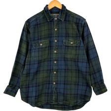 Used FIELD AND STREAM long-sleeved flannel check shirt men's size L equivalent