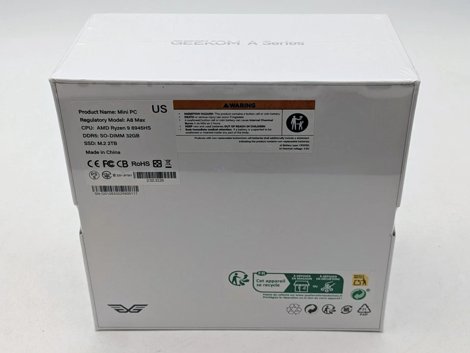 NEW Geekom A8 Max Mini PC AMD Ryzen 8945hs 32GB 2TB SSD