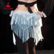Belly Dancing Belt Women Full Diamond Tassels Triangle Hip Scarf Performance