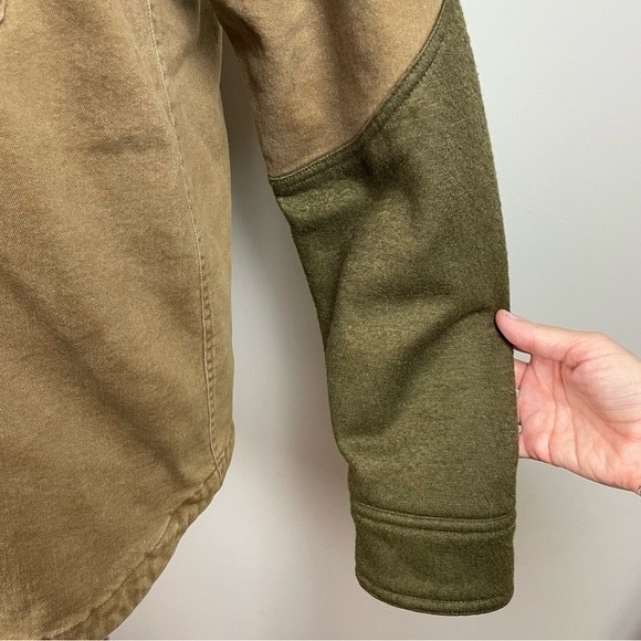 Orvis Buffalo Solid Brown Green Button Front Shir… - image 7