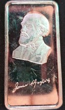 1975 James A Garfield Vintage Hamlton Mint 1oz. Silver .999 Fine Bar #4468 