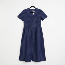Comptoir Des Cotonniers x Uniqlo Women Linen Blend V Neck Dress Size S