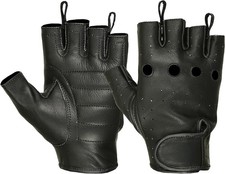 Hugger Men's Premium Black Leather Glove Gel Padded Palm XX-Large,