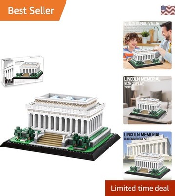 Stunning Lincoln Memorial Building Block Model - 979 pcs for Architecture Lovers