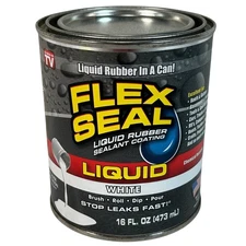 Flex Seal Liquid White Rubber Sealant Coating Small 16 Oz Can Stop Leaks Fast