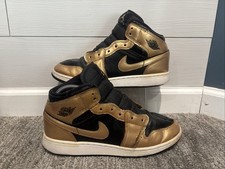 Jordan 1 Mid SE Metallic Gold Black GS Size 7Y - DR6967-071 No Laces
