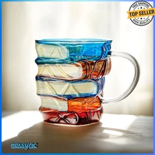 NEW Painted Coffee Cup High Borosilicate Artificial Painted Novelty Book Cup Mug