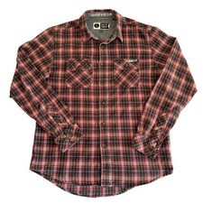 Salty Crew Medium Red Plaid Long Sleeve Button Up Men's Keel Flannel Shirt