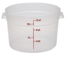 New 12 qt Cambro Round Food Storage Container Translucent Polypropylene NSF 8” h