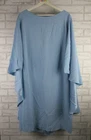 Alberta Ferretti womens shift dress blue drape sleeves tie back UK16