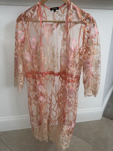 DOLCESSA Swimwear Swimsuit COVER UP Top Beach Lace Robe S Small