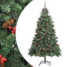 Weihnachtsbaum K&uuml;nstlich Klappbar mit Zapfen Beeren Christbaum Tannenbaum vidaXL