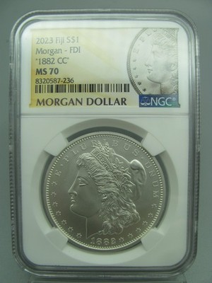 2023 Fiji Morgan Silver Dollar Carson City 5 Coin Set NGC MS 70