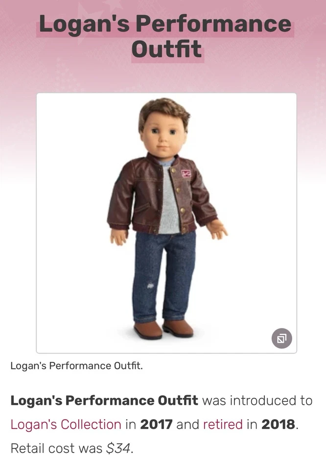 🌸 American Girl 🌸 2017 Boy Doll 🌸 CHAQUETA de Logan’s Performance Outfit Foto 2 de 4