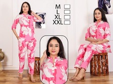 Pink  White Floral Printed Cotton Co-ord Set  Casual Ethnic Kurta Pant Set 
