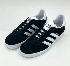 Kid's Size- Adidas Gazelle Junior Sneaker Black/White/Metallic Gold - BB2502