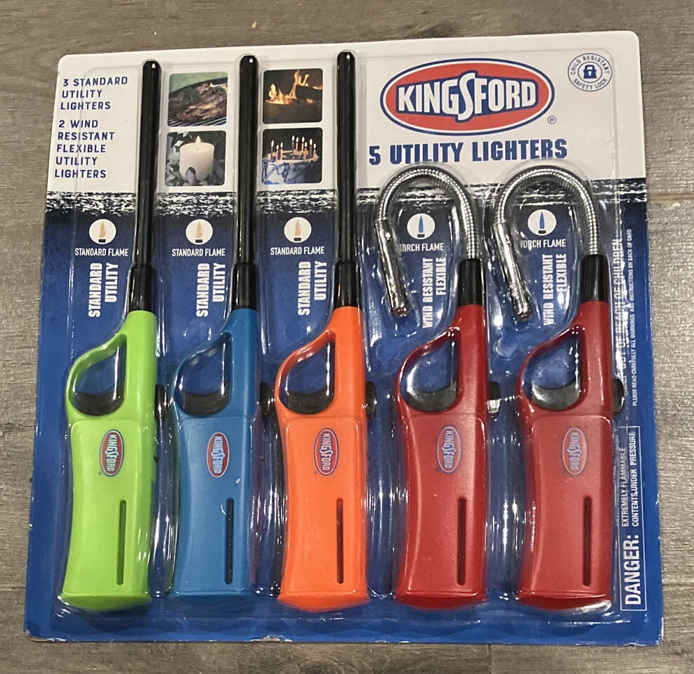 NEW Kingsford Utility Lighters 5 pc Value Pack Grill Charcoal BBQ Butane Limited