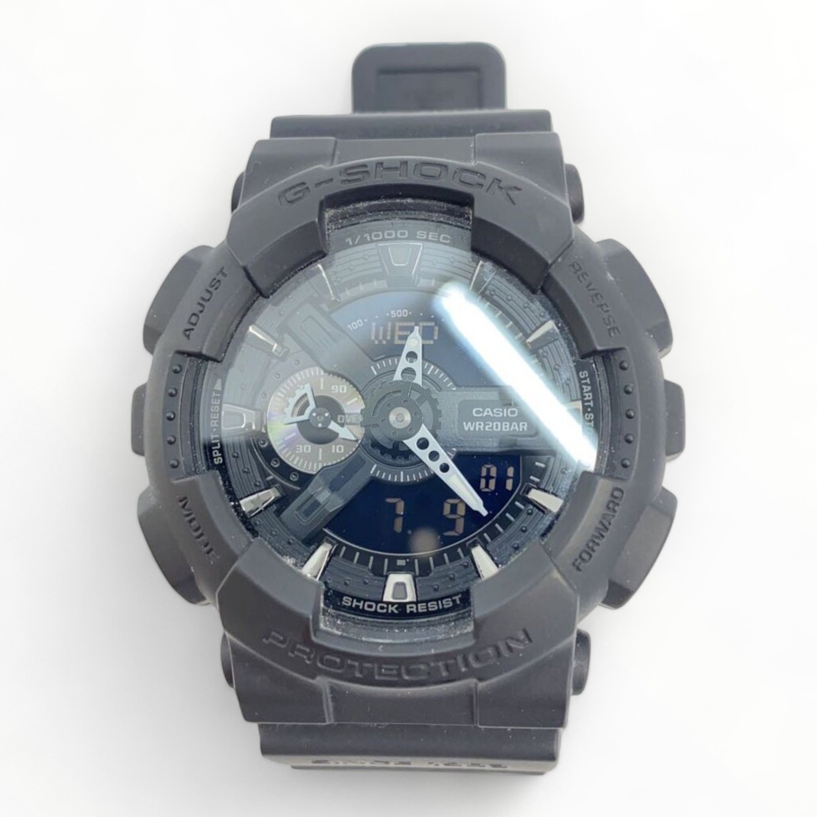 CASIO Ana-Digi Quartz Black Mens Watch 1.77 x 1.97 Inch 5062 Model