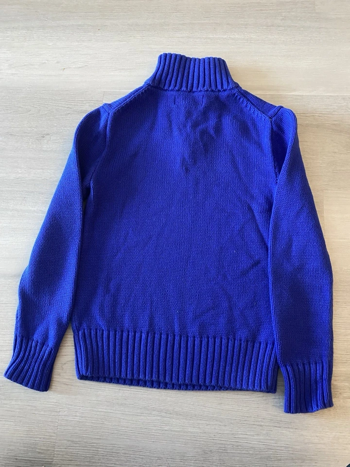 Polo para niños de Ralph Lauren Suéter Pullover 1/4 Cremallera Poni Logo Azul Marino S (8) Foto 4 de 4