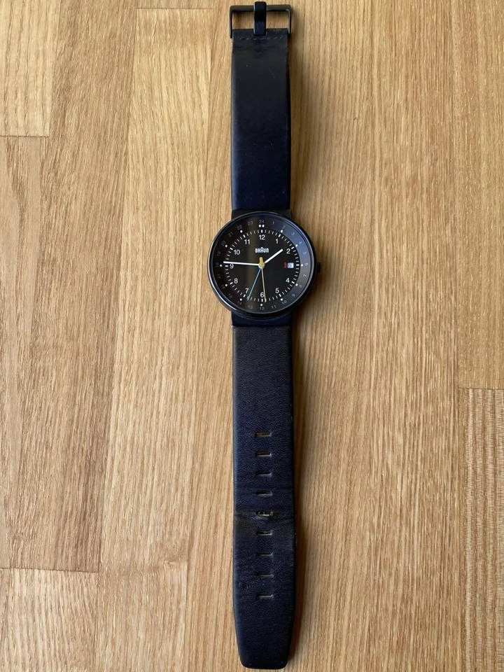 Braun Gmt Reloj Hombre Minimalista Cuarzo Reloj Bk-gmt-wh Viaje Fecha Acero Inoxidable Foto 2 de 4