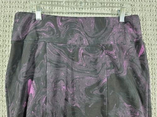 Melissa McCarthy Seven7 Damen Gr. 1X Ponte Bleistift Midirock lila schwarz - Bild 2 von 10