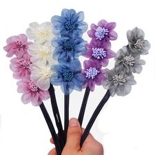 4 Pcs Multi-colored Flower Hair Bun Maker Deft Bun Hair Accessories for Girls...