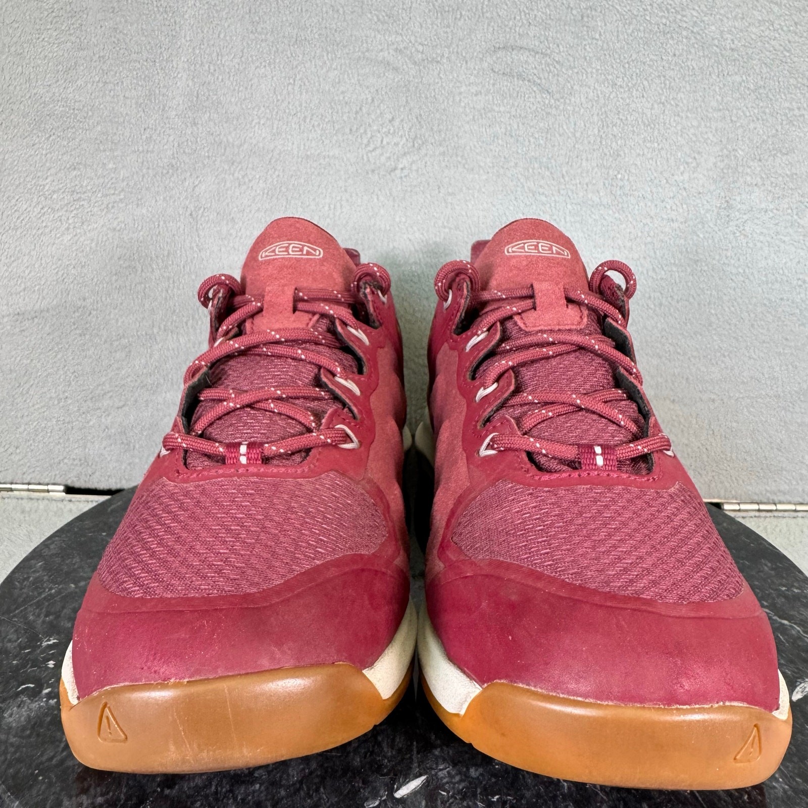 Scarpe da trekking Keen Explore impermeabili stringate rosso marrone da donna taglia 7 5 US