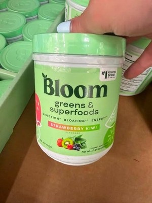 2 PACK Bloom Nutrition Greens & Superfoods Powder 10.24 Oz Strawberry Kiwi 09/26