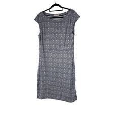 Tory‎ Burch Blue White Pattern Dress 100% Rayon L Womens