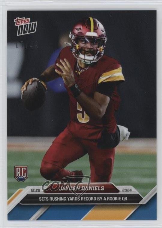 2024 Topps Now Blue 7/49 Jayden Daniels #19 Rookie RC 0ma6