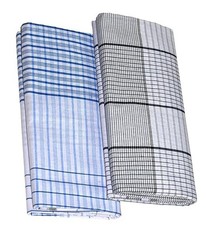 Men's Stitched Cotton Lungi Pure Black Length 2.25mtr Height 1.22mtr Pack of 2