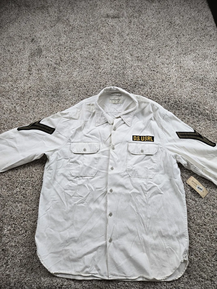 Camisa Denim & Supply Ralph Lauren Para Hombres 2XL Militar Sarga Parches Abotonados Nueva con Etiquetas* Foto 4 de 4