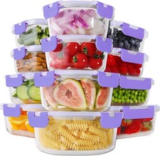 24pc Glass Food Storage Containers W/ Lids Glass Meal Prep Containers Airtight