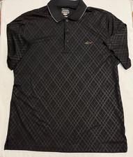 Greg Norman Men's Polo Shirt - Black - Size L - 100 Polyester - Very Good Cond